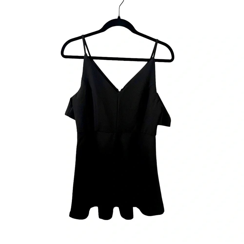 Lulus Off the Shoulders Skater Dress in Black Women's sz M - Picture 1 of 5